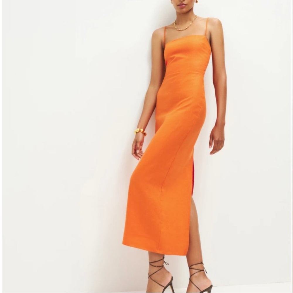 Reformation Frankie Linen Dress in citrus!